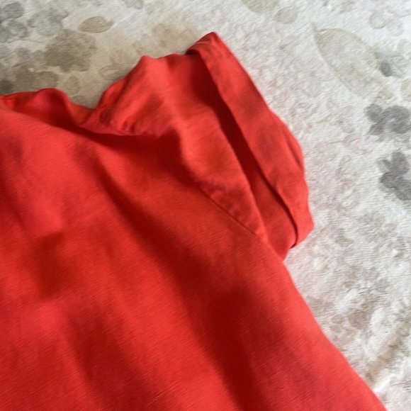 A New Day Vibrant Tangerine Linen Blend Top - Picture 13 of 14